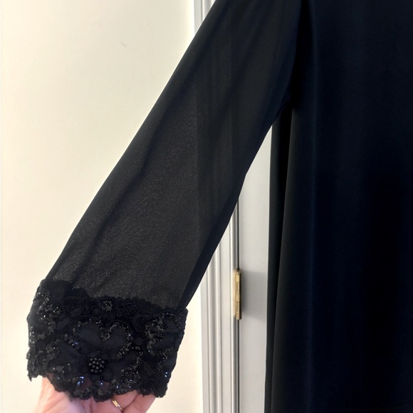 Ursula of Switzerland dress, beads, sequins, & lace, sheer chiffon, lined, EUC - Picture 5 of 6